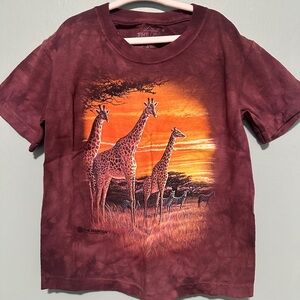 The Mountain Kids Safari Giraffe T-Shirt - Maroon